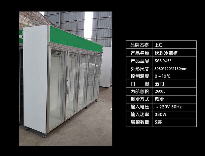 廠家直銷冰柜立式五門(mén)冷藏陳列柜 飲料展示冰箱 超市便利店保鮮柜