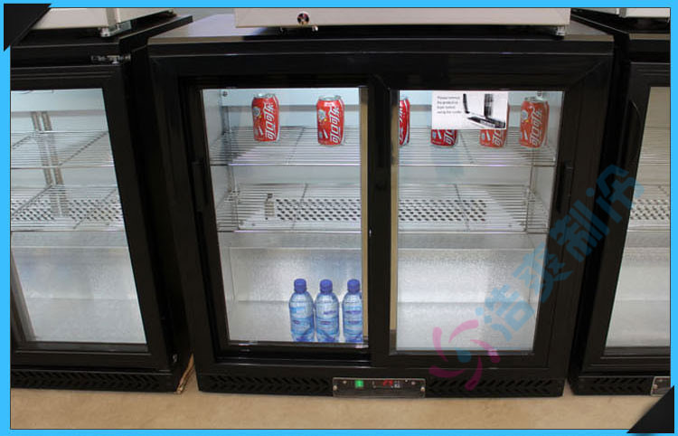 浩爽雙門(mén)玻璃門(mén)酒吧臺(tái)式冰柜商用啤酒飲料酒柜臥式冷藏展示冰箱