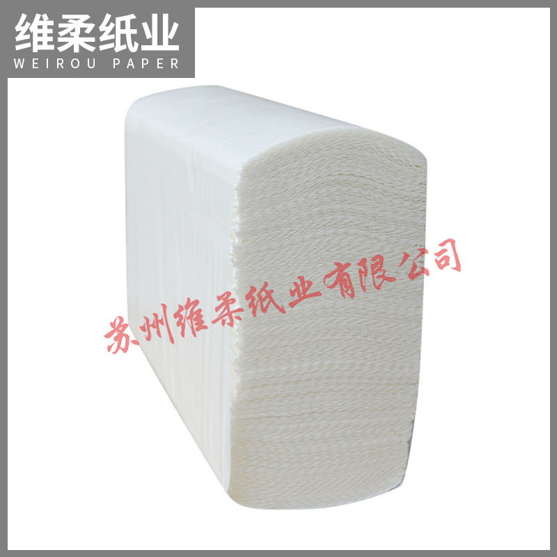 廠家熱銷 佳潔雅原木槳商用環(huán)保擦手紙 酒店商務三折擦手紙