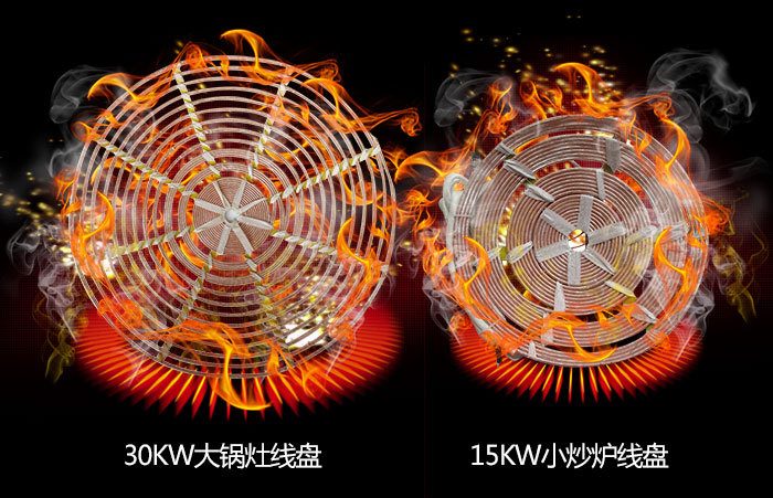 商用電磁爐 單頭單尾小炒爐 12-30KW 餐飲創(chuàng)業(yè)設備 電磁雙頭炒爐